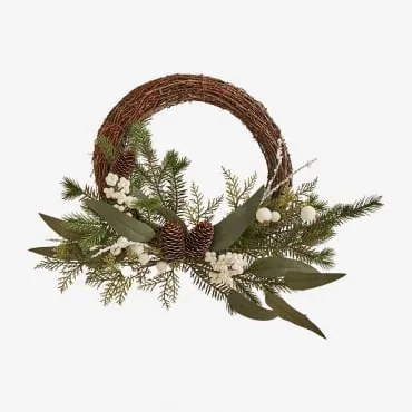 Guirlanda Decorativa De Natal Em Rattan Com Pinhas Fironila Castanho - Sklum