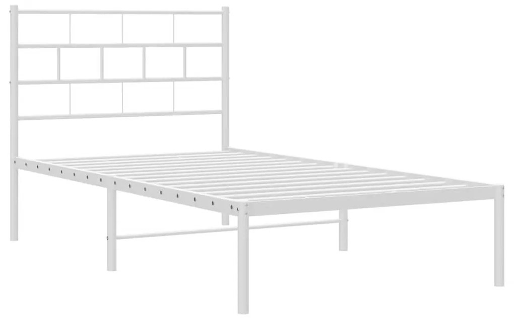 Estrutura de cama com cabeceira 100x200 cm metal branco