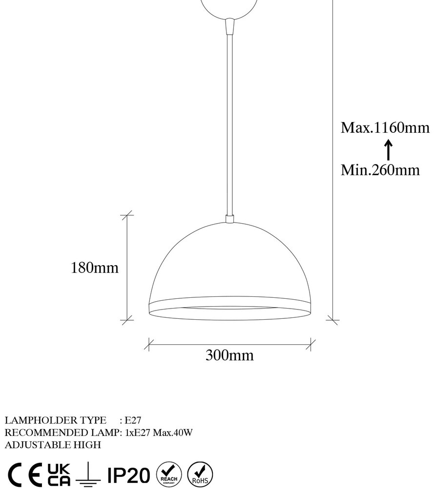 Chandelier Fenerci – Preto e Dourado – 30 x 30 x 21 cm