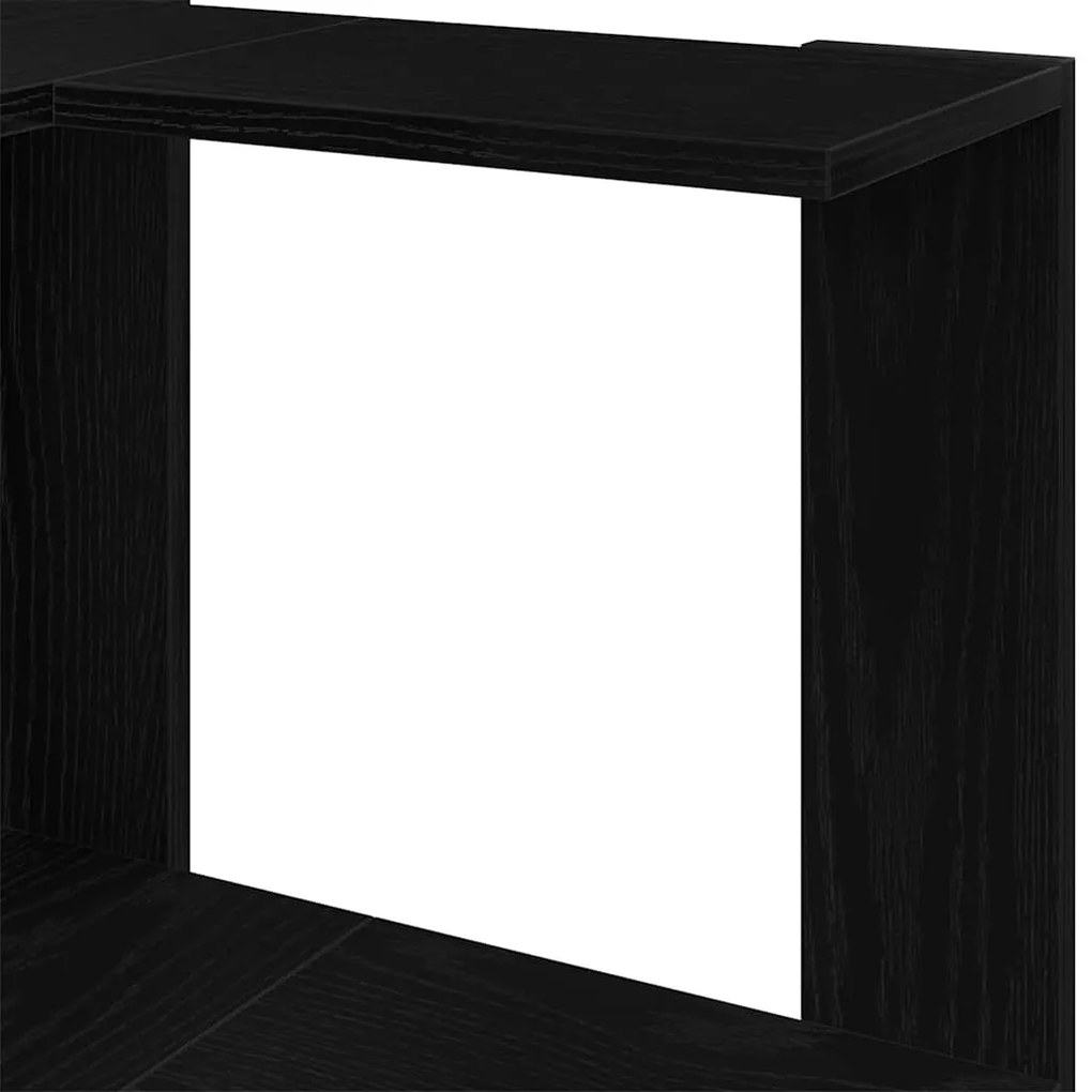 Estante de Canto vidaXL 3 Andares Carvalho Preto 50x50x102 cm Madeira