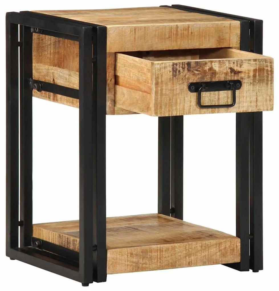 Mesa de cabeceira 40x35x50cm madeira de mangueira áspera maciça