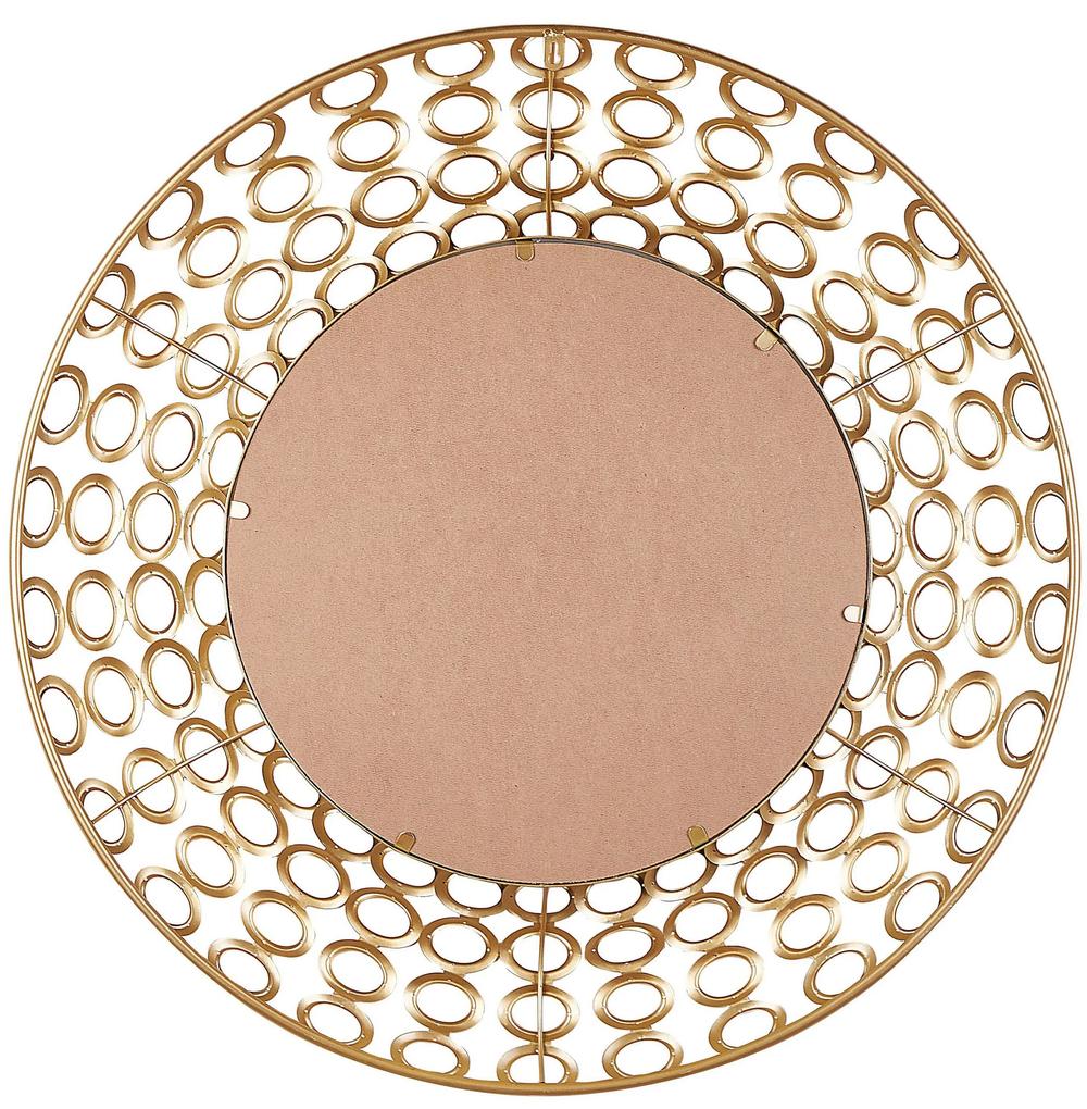 Espelho de parede dourado ⌀ 80 cm BOURDON Beliani