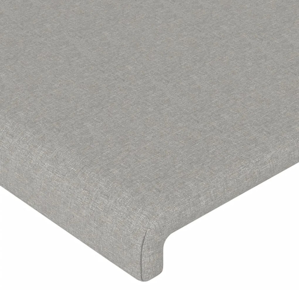 Estrutura de cama sem colchão 90x200 cm tecido cinzento-claro
