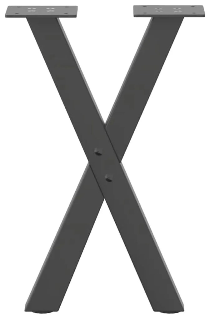 Pés para mesa de centro em formato de X, 2 peças, antracite, 28x(42-43