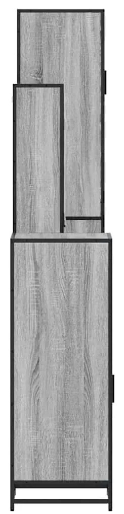 4 pcs Conjunto móveis casa de banho madeira proc. cinza sonoma