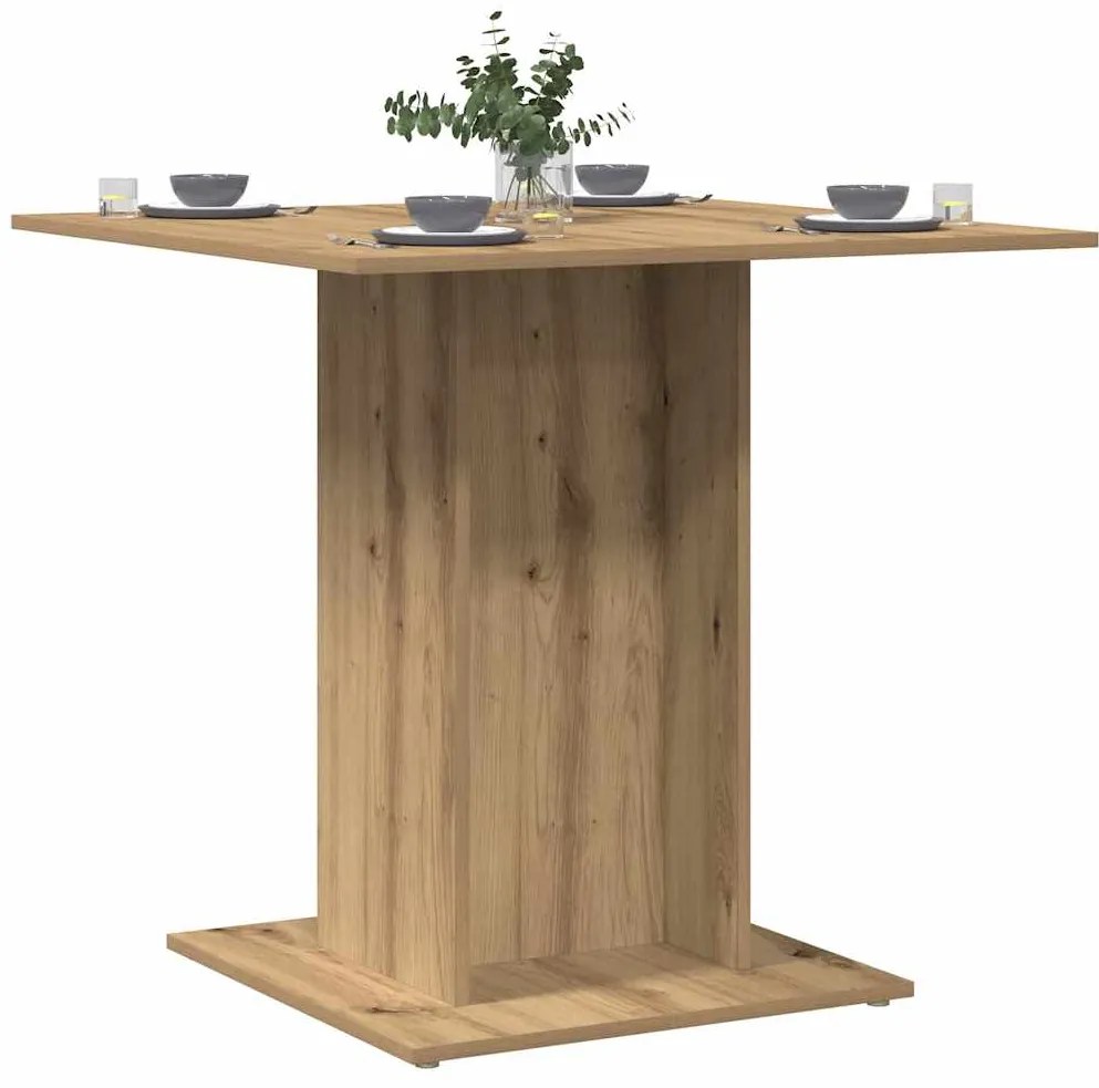 Mesa de jantar 80x80x75 cm derivados madeira carvalho artisiano