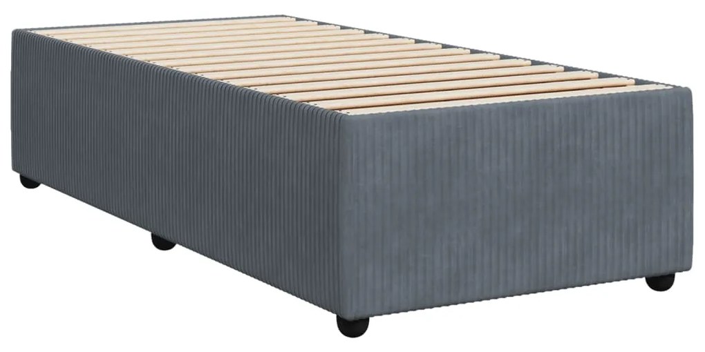 Estrutura de cama sem colchão 90x200 cm veludo cinzento-escuro