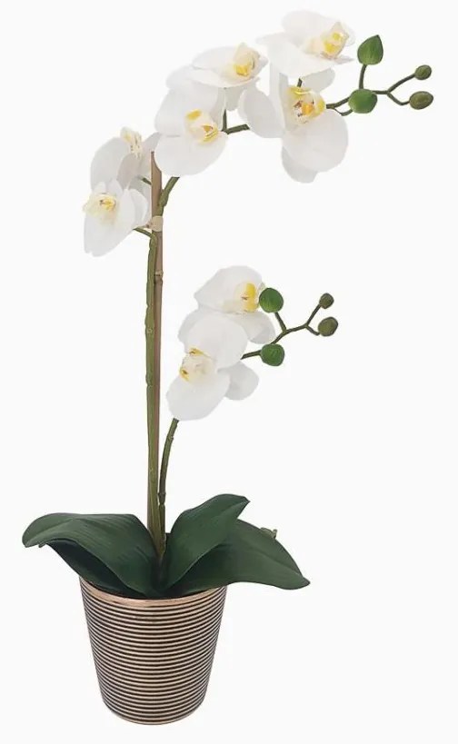 Orquídea Artificial em Vaso 50cm Branco
