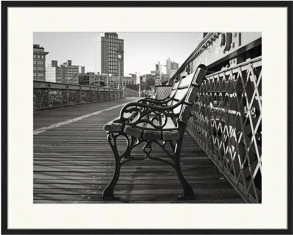 Impressão digital emoldurada Brooklyn In Black And White