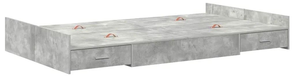Estrado de cama com arrumação Cinzento cimento 120 x 190 cm MDF
