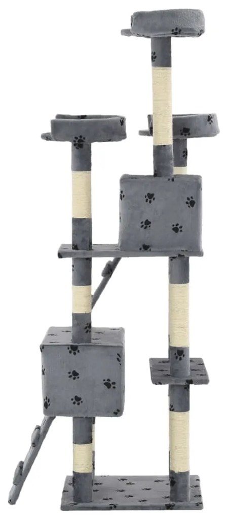 Árvore para gatos c/ postes arranhadores sisal 170 cm cinzento