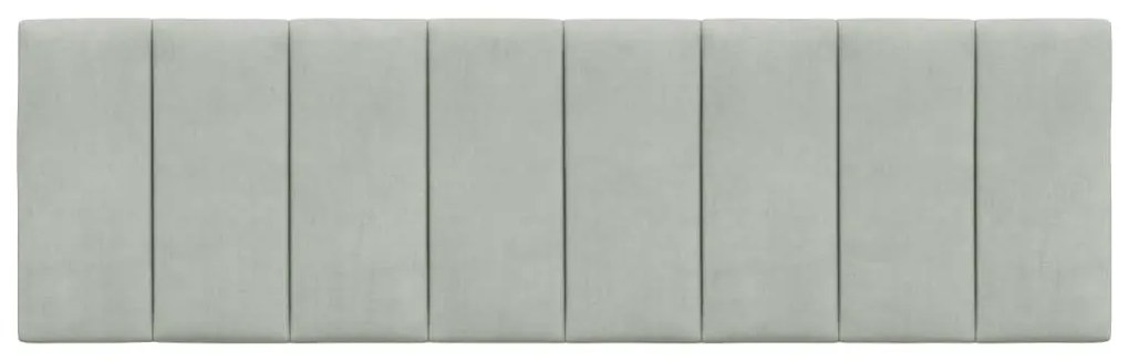 Almofadão de cabeceira 160 cm veludo cinzento-claro