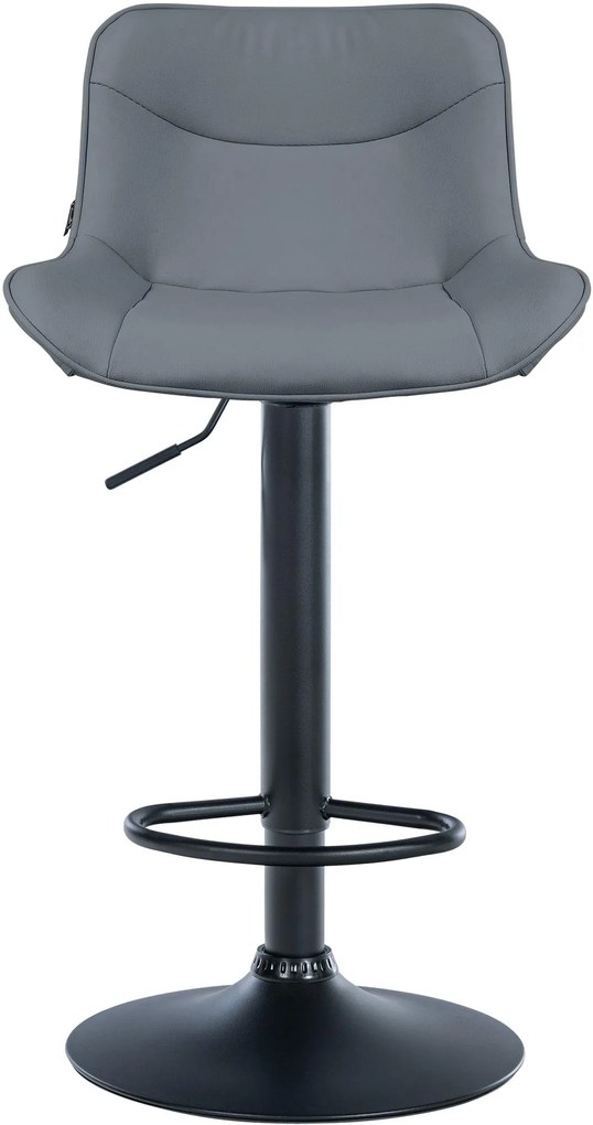 Banco alto em couro sintético com estrutura preta 85-106 x 49 x 51 cm cinzento