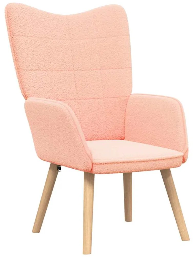 Cadeira Relaxante vidaXL Rosa em Tecido que Lembra Lã