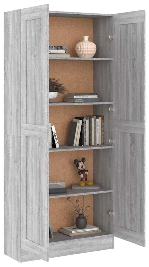 Estante 82,5x30,5x185,5 cm derivados de madeira cinzento sonoma