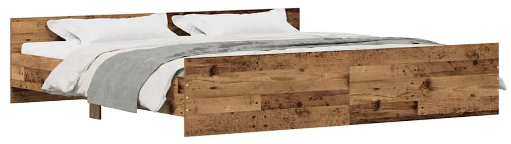 Cama vidaXL Madeira Velha 200x200 cm Painel de Madeira