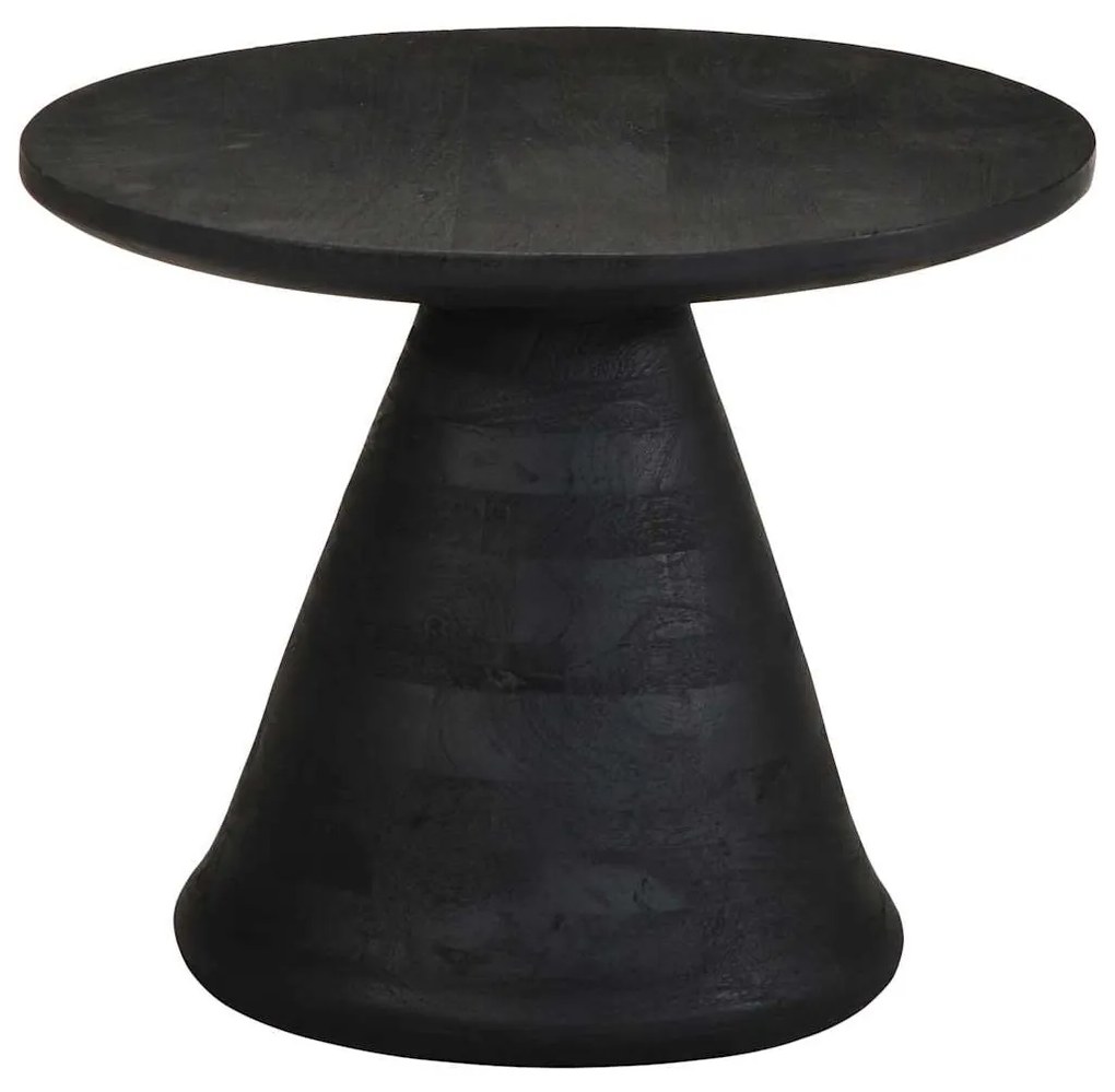 Mesa de apoio preto Ø50x40 cm madeira de mangueira maciça