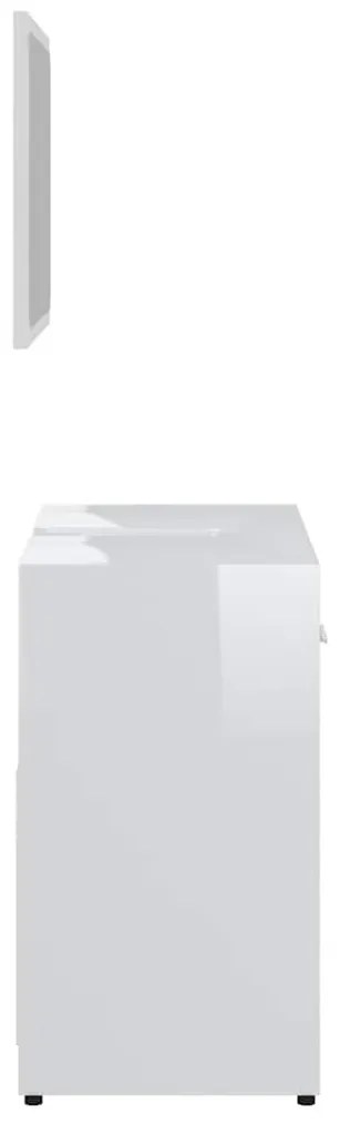 Conj. móveis casa de banho derivados madeira branco brilhante
