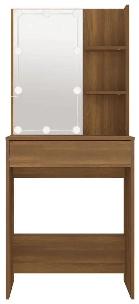 Toucador com LEDs 60x40x140 cm cor carvalho castanho