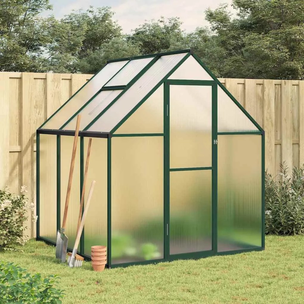 vidaXL Estufa com estrutura de base 169x169x195 cm alumínio verde