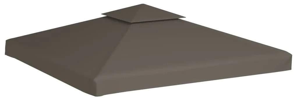 Cobertura gazebo c/ 2 camadas 310 g/m² 3x3 m cinza-acastanhado