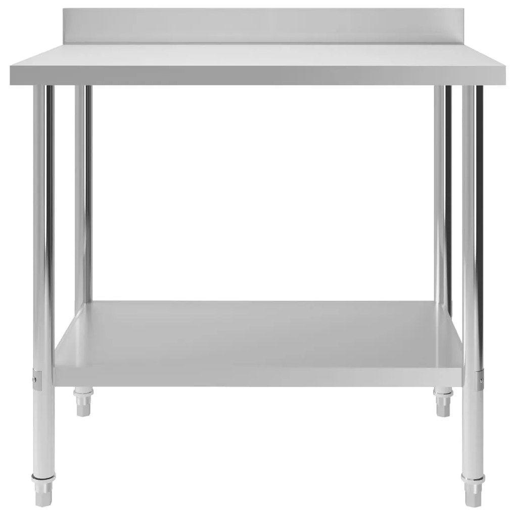 Mesa cozinha rebordo antissalpicos 100x60x93 cm aço inoxidável