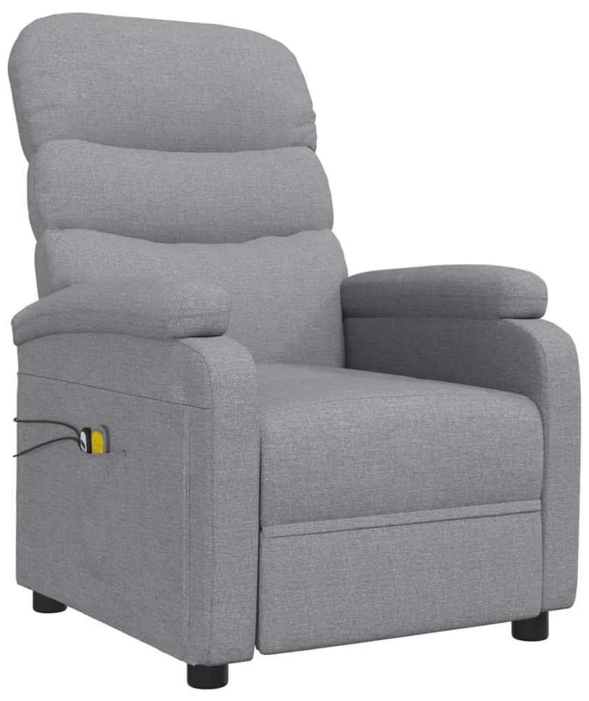 Poltrona de massagens elétrica tecido cinzento-claro