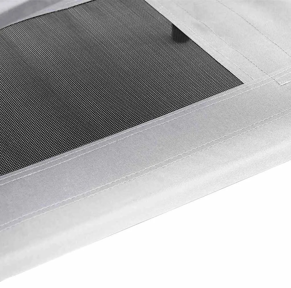 Cama Elevada para Cães com Toldo Removível Cinza Prateado XL Aço
