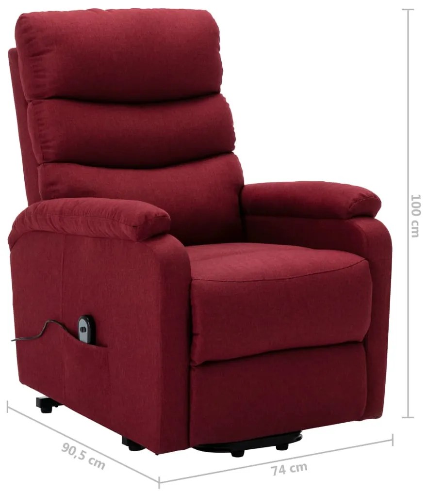 Poltrona elevatória tecido vermelho tinto