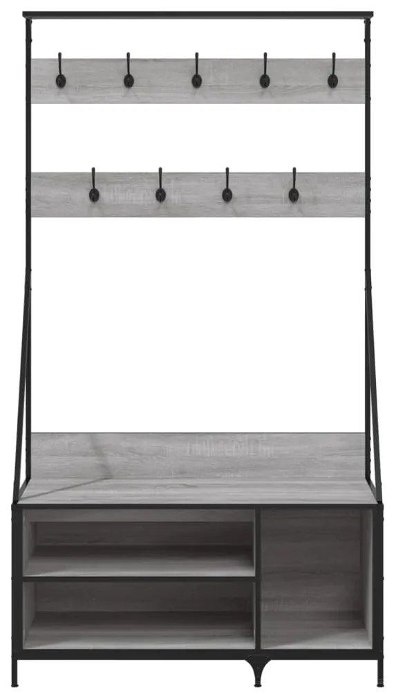 Bengaleiro com arrumação calçado 100x41x184 cm cinza sonoma