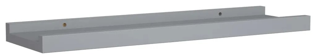 Unidade de prateleiras com rebordo 2 pcs 40x9x3 cm MDF cinzento