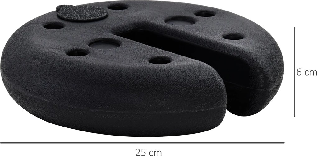 Conjunto de 4 Pesos para Pérgola Recarregável Água Areia Cimento Base