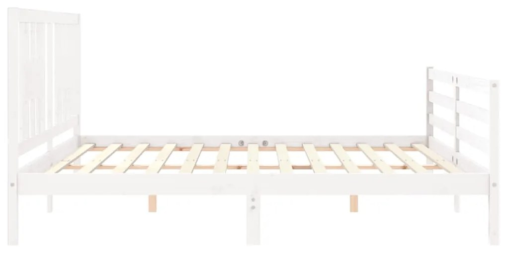 Estrutura cama Super King Size c/ cabeceira madeira branco