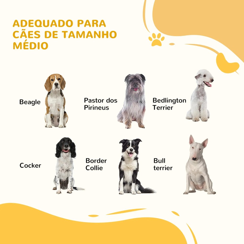 PawHut Barreira para Cães de Aço Barreira de Segurança para Animais de