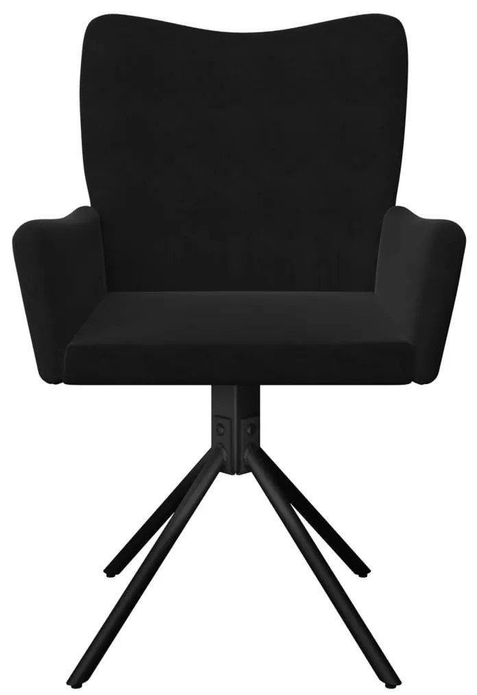 Cadeiras de jantar giratórias 2 pcs veludo preto