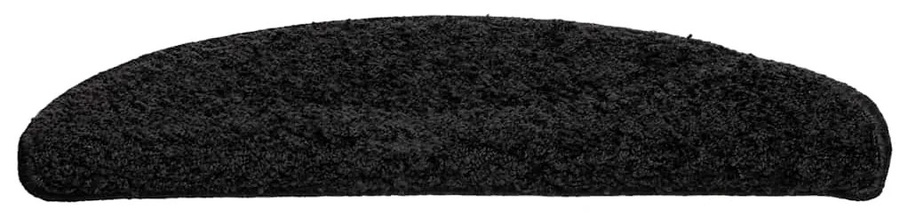 Tapetes de escada 30 pcs 56x17x3 cm preto