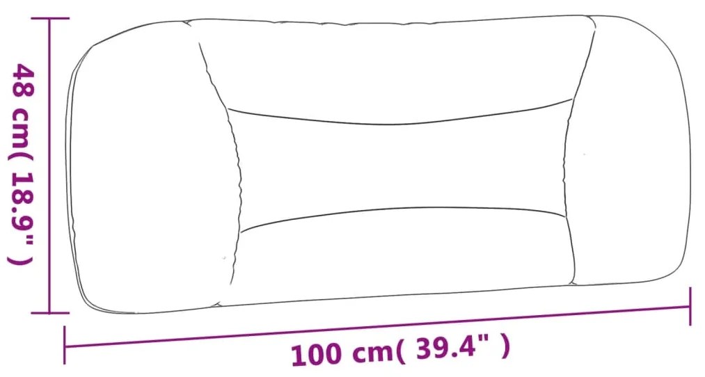 Almofadão de cabeceira 100 cm tecido castanho-escuro