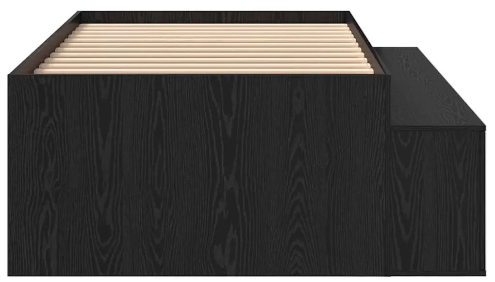 Estrutura de Cama de Carvalho Preto 90x200 cm