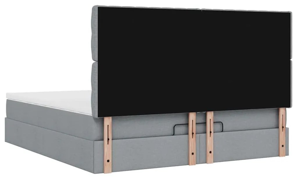 Estrutura de cama otomana com colchão 180x200 cm cinzento claro