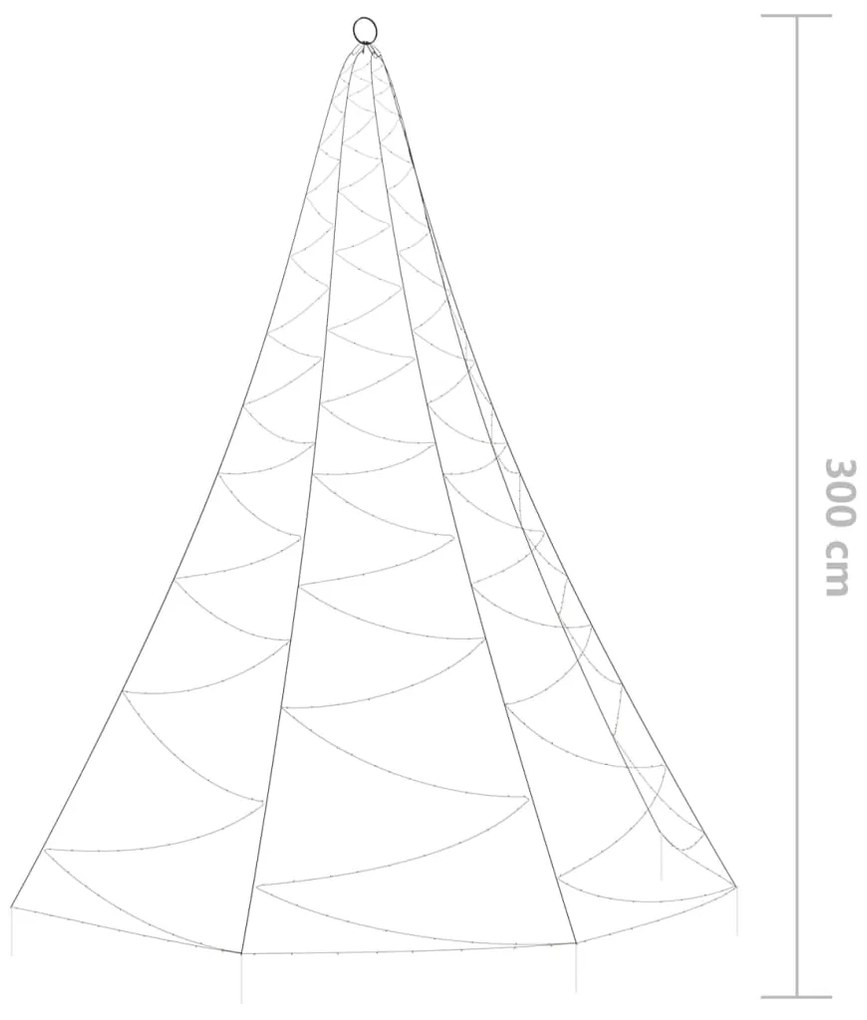 Árvore de Natal parede 260 luzes LED 3 m int/ext branco quente