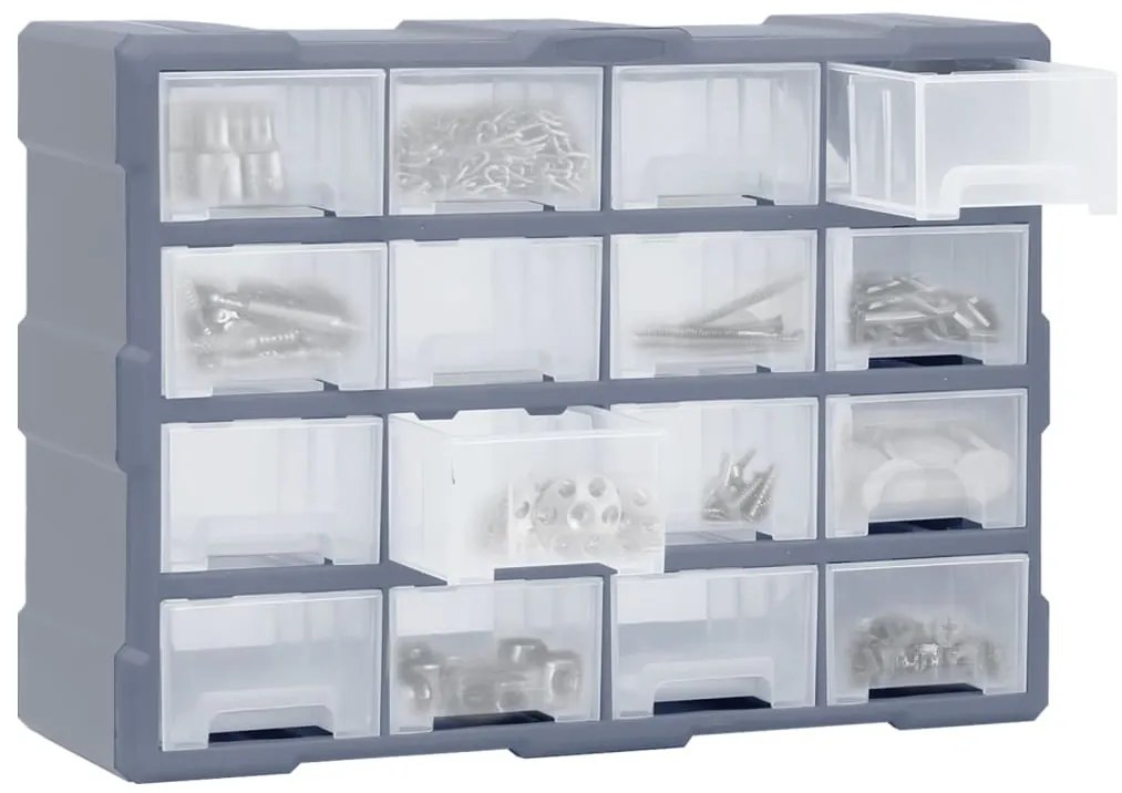 Caixa organizadora com 16 gavetas médias 52x16x37 cm