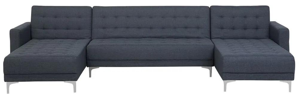 Sofá-cama em forma de U de 5 lugares em tecido cinzento escuro ABERDEEN Beliani