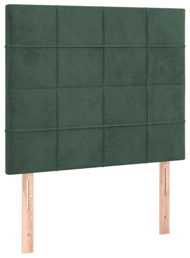 Estrutura de cama c/ cabeceira 80x200 cm veludo verde-escuro