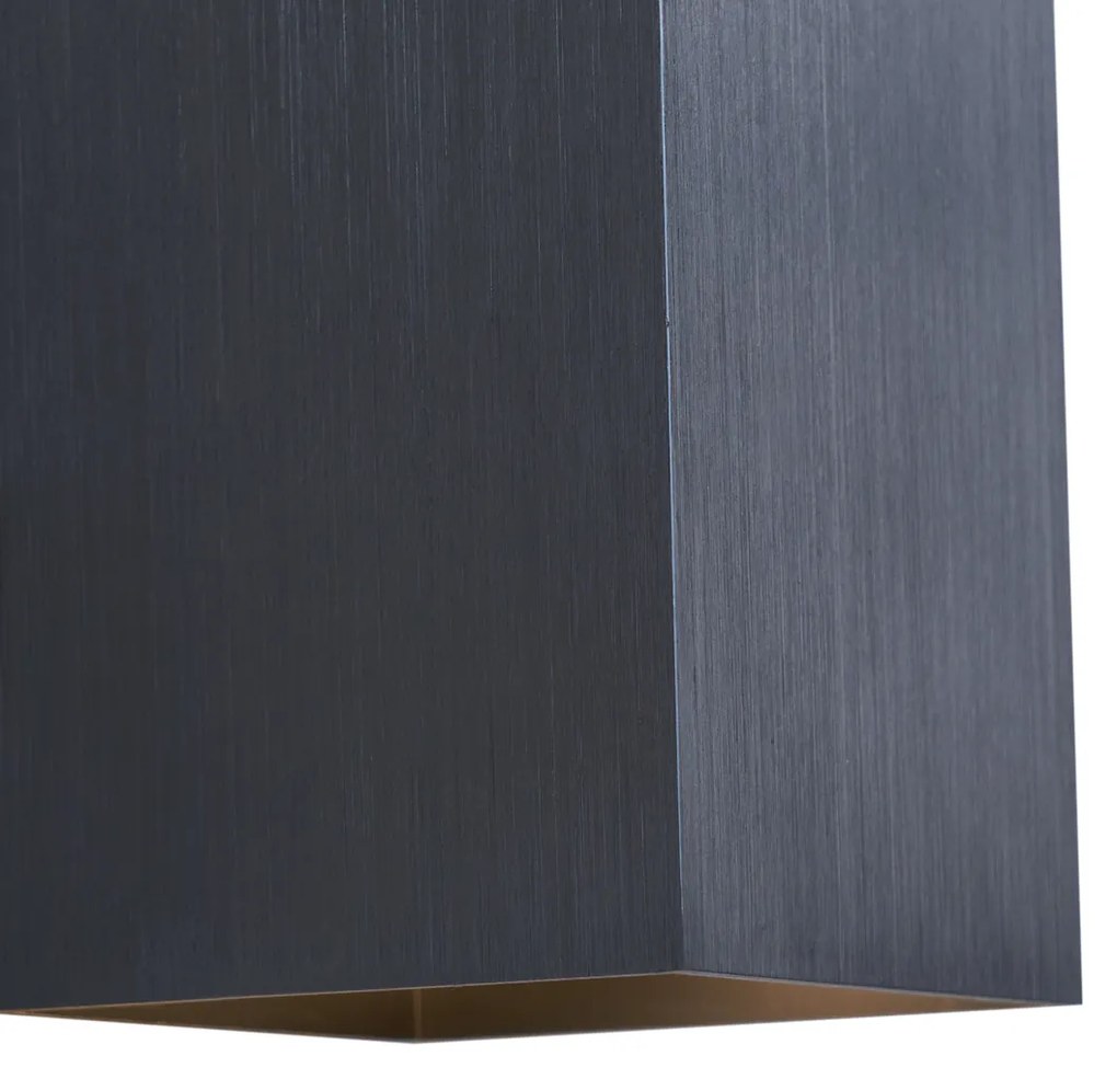 Candeeiro de Parede Moderno Cor de Aço Quadrado 2-Luzes GU10 50mm - Sandy Moderno