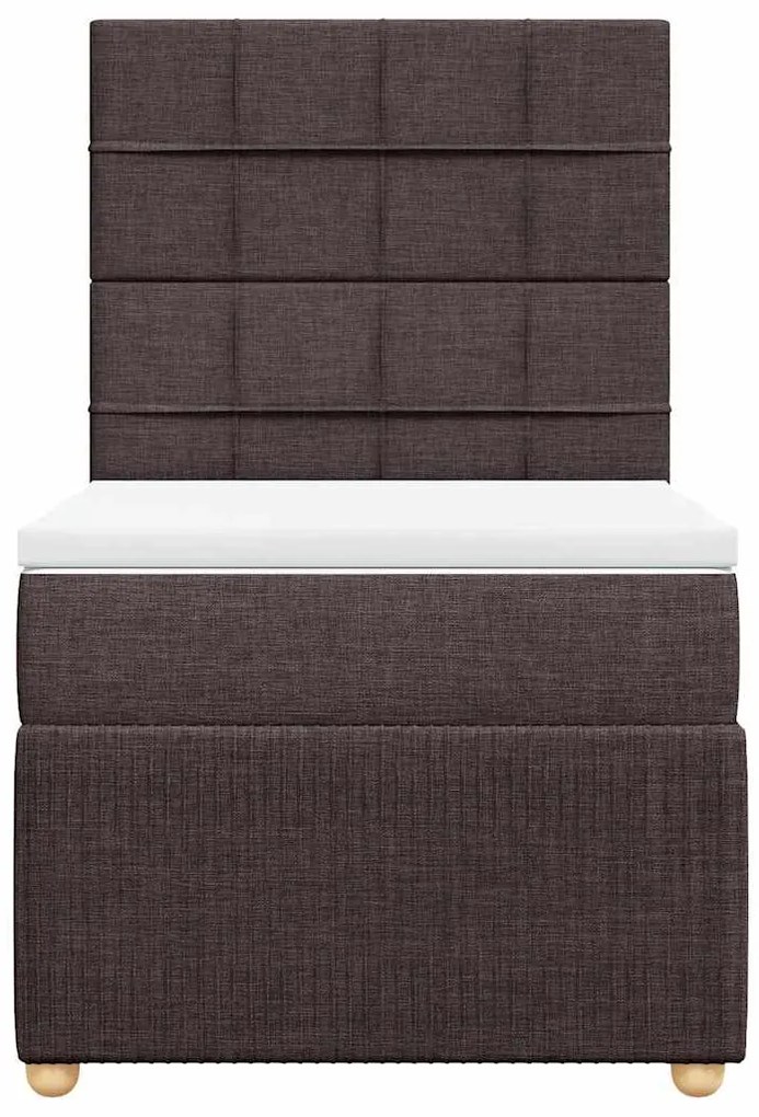 Cama com molas/colchão 80x200 cm tecido castanho-escuro