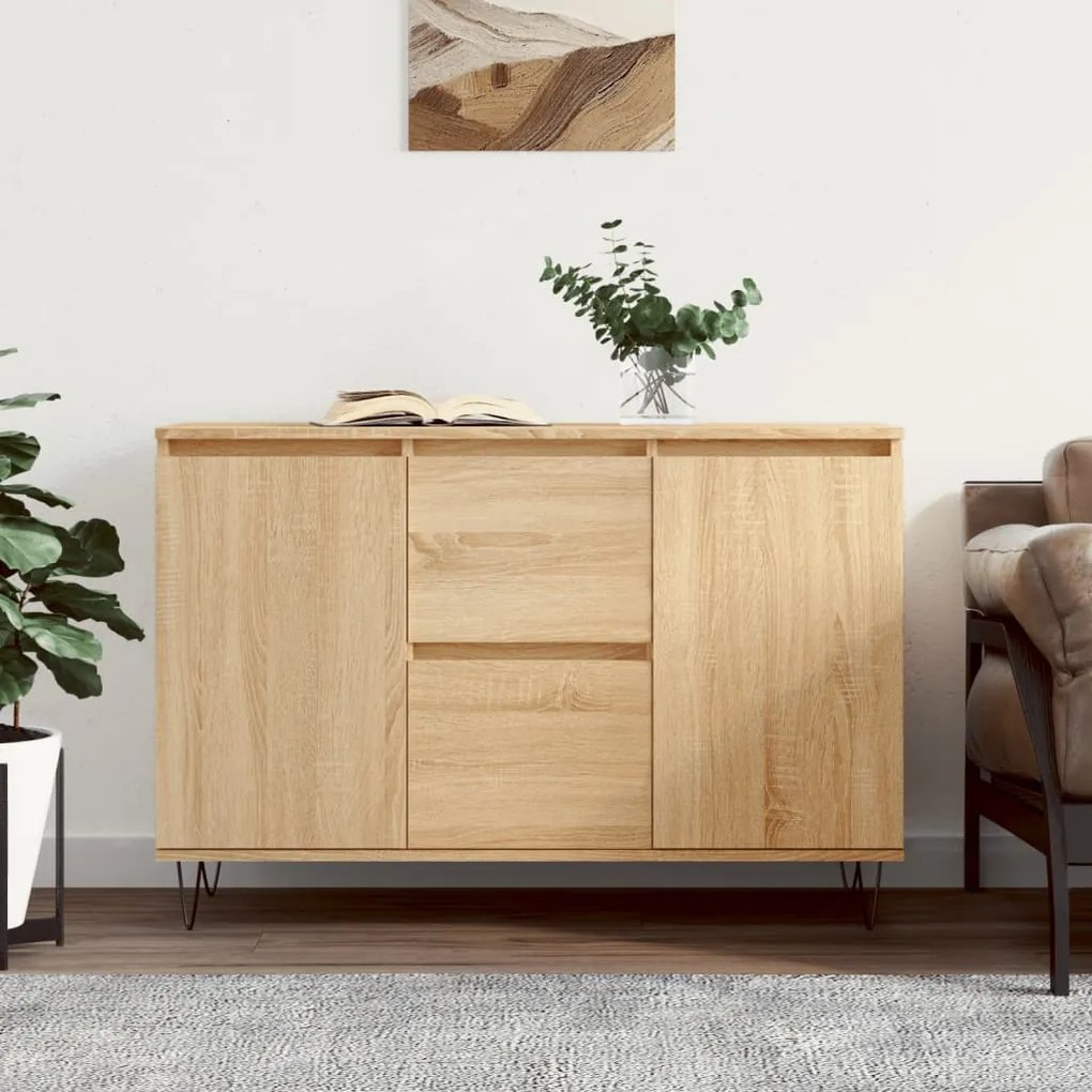 827207 vidaXL Aparador 104x35x70 cm derivados de madeira carvalho sonoma