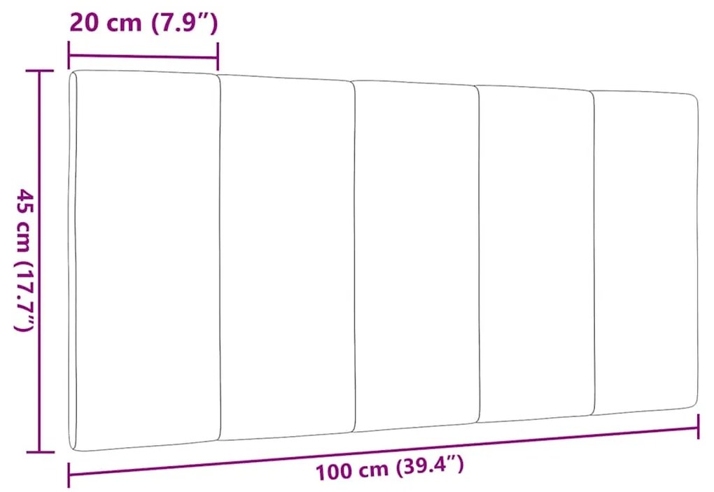 Almofadão de cabeceira 100 cm tecido cinzento-acastanhado