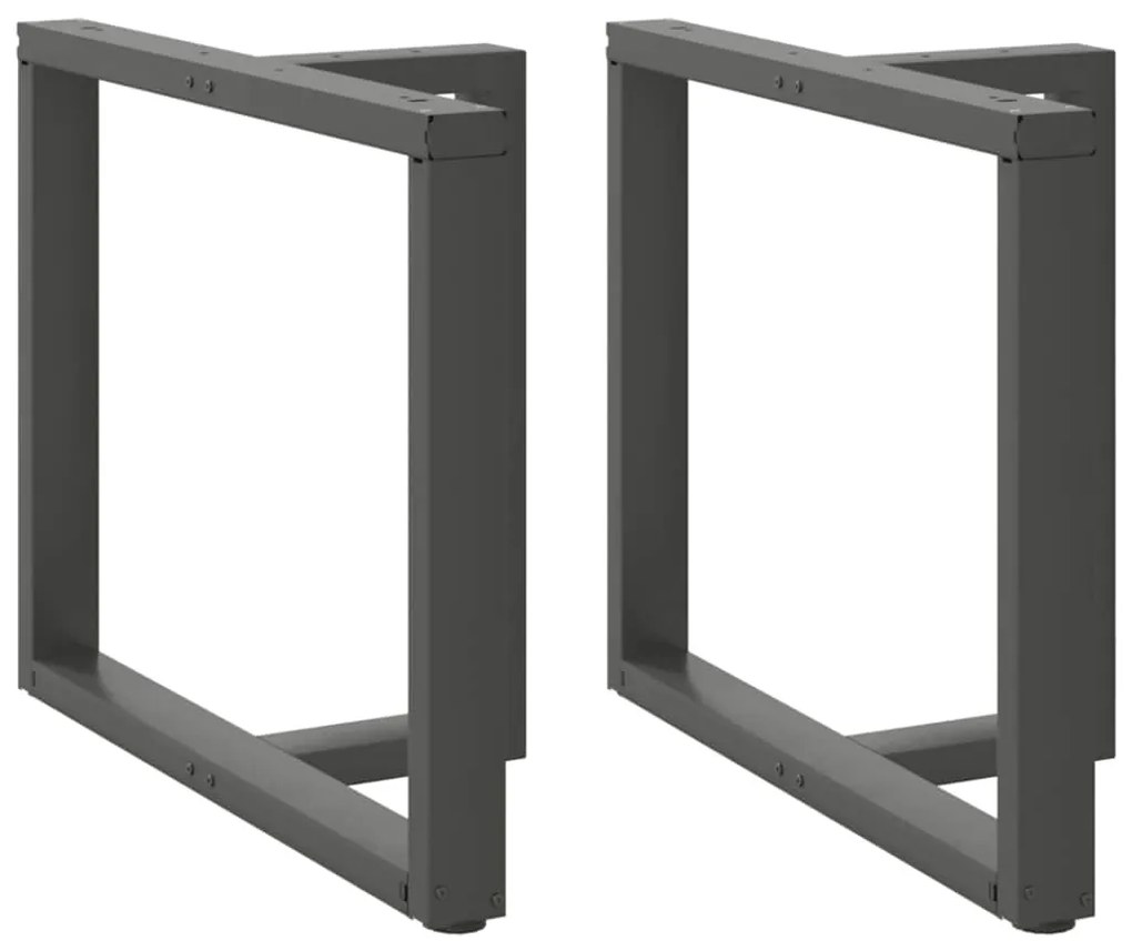 vidaXL Pés para mesa de jantar em forma de T, 2 peças, antracite, 100x35x(72-73) cm, aço