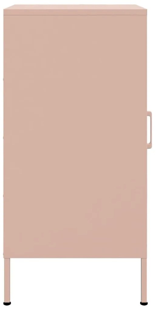Aparadores 2 pcs 36x39x79 cm aço rosa
