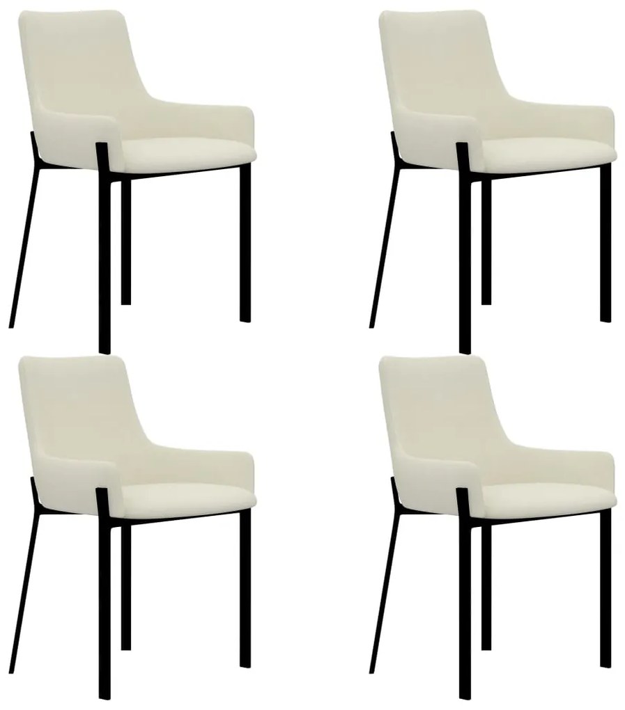vidaXL Cadeiras de jantar 4 pcs tecido cor creme